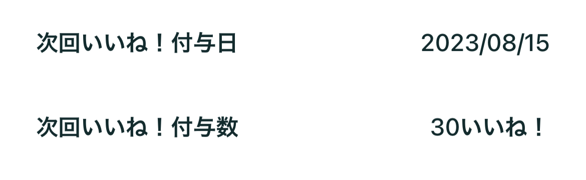 いいねの付与日