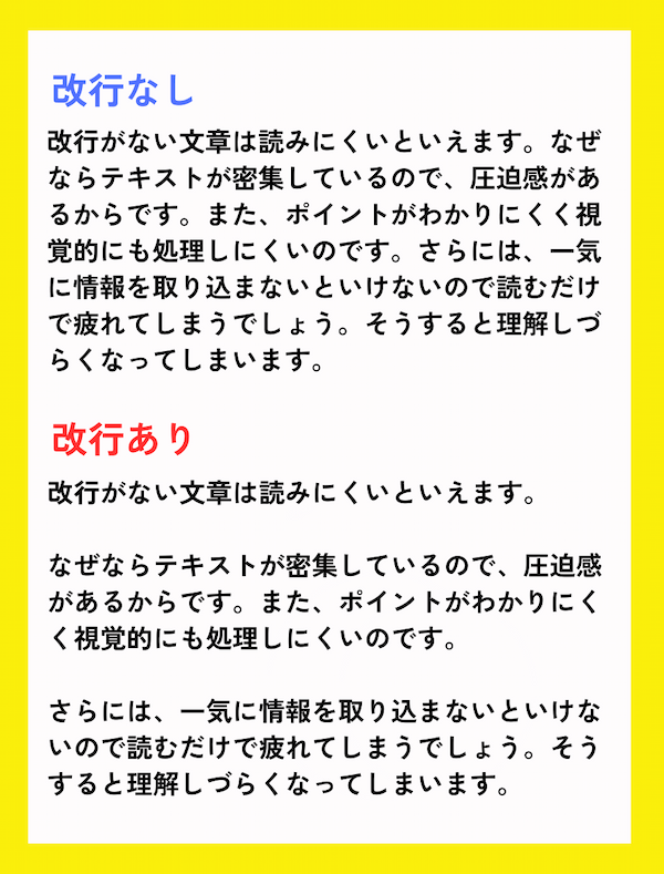 適度に改行を入れた方がいい理由