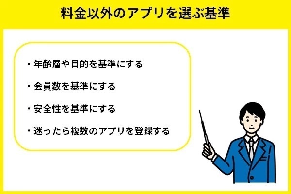 料金以外のアプリを選ぶ基準